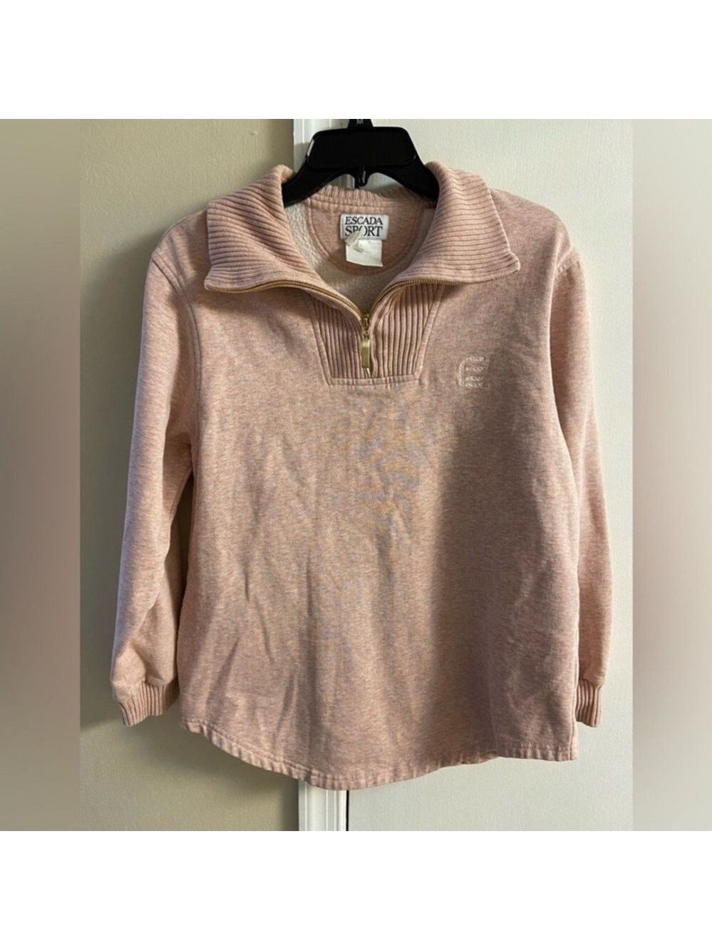 Escada sport  Light Pink Quarter-Zip Sweatshirt Medium
